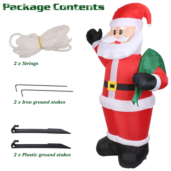 LED illuminated Christmas outdoor decoration, inflatable Santa Claus, Christmas lawn decoration, party decoration, Christmas gifts, children's toy gifts,