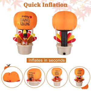 6ft 15W 5 LED Lights Turkey Hot Air Balloon Garden Turkey Decoration