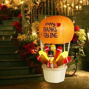 6ft 15W 5 LED Lights Turkey Hot Air Balloon Garden Turkey Decoration