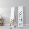 360 Degree Rotation Full-Body Mirror Cabinet PVC Film Moisture-Proof Dressing Mirror Cabinet Super Storage Jewelry Storage Mirror Cabinet White