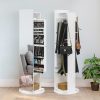 Jewelry Armoire with Full Length Mirror 360° and Large Capacity Jewelry Organizer Armoire, Mirror with Jewelry Storage, Coat Rack，Multi Storage Shelves