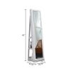 360 Degree Rotation Full-Body Mirror Cabinet PVC Film Moisture-Proof Dressing Mirror Cabinet Super Storage Jewelry Storage Mirror Cabinet White