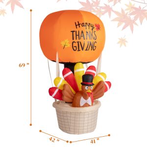 6ft 15W 5 LED Lights Turkey Hot Air Balloon Garden Turkey Decoration