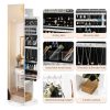 Jewelry Armoire with Full Length Mirror 360° and Large Capacity Jewelry Organizer Armoire, Mirror with Jewelry Storage, Coat Rack，Multi Storage Shelves