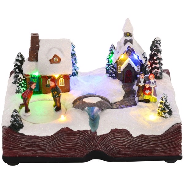 Christmas decoration ornaments, resin snow house ornaments for Christmas indoor atmosphere, indoor luminous decorations, Christmas gifts