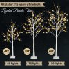 Set of Lighted Birch Tree, 4FT 48 LED/5FT 72 LED/6FT 96 LED Artificial Tree with Warm White Lights, Christmas Tree for ​Decoration Inside and Outside