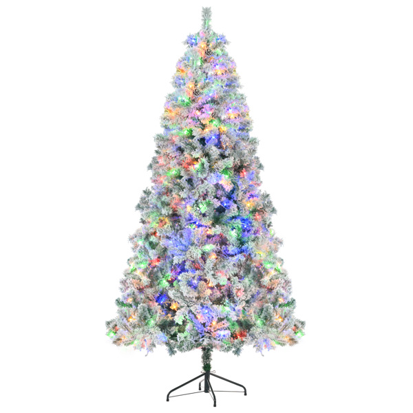 Snowflake Christmas tree decoration wreath, Christmas tree decoration, pine cone decoration, suitable for family holiday decoration flower strip, atmosphere light strip, colorful LED lights, 8 lighting modes