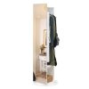 Jewelry Armoire with Full Length Mirror 360° and Large Capacity Jewelry Organizer Armoire, Mirror with Jewelry Storage, Coat Rack，Multi Storage Shelves