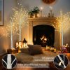 Set of Lighted Birch Tree, 4FT 48 LED/5FT 72 LED/6FT 96 LED Artificial Tree with Warm White Lights, Christmas Tree for ​Decoration Inside and Outside