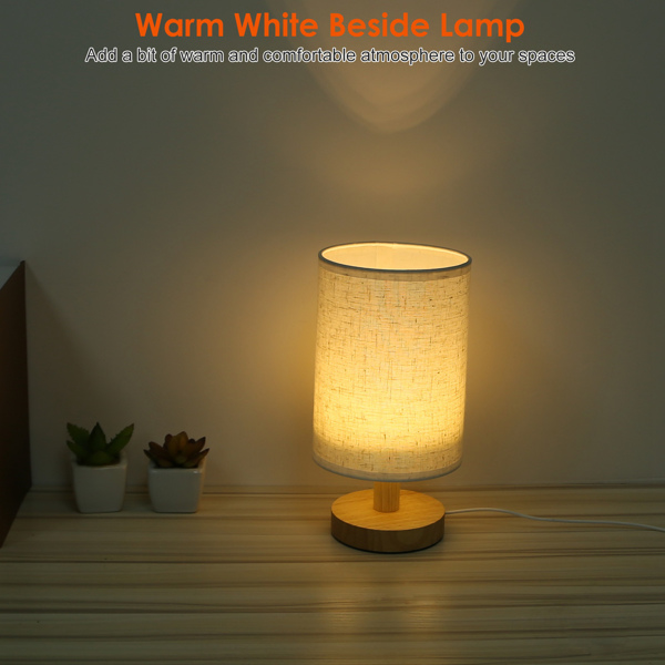 Beside Lamps for Bedroom Warm White Nightstand Lamp USB Plug Modern Lantern for Bedroom with 32.48in Cord