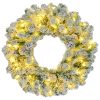 Snowflake Christmas tree decoration wreath, Christmas tree decoration, pine cone decoration, suitable for family holiday decoration flower strip, atmosphere light strip, colorful LED lights, 8 lighting modes