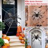 Halloween Decorations Spider Outdoor 49inch Halloween Spider with 126 inch Tarantula Mega Spider Web Hairy Poseable Scary Spider Outdoor Yard Creepy Decor Spider Stretch Cobweb