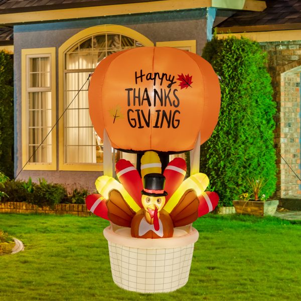 6ft 15W 5 LED Lights Turkey Hot Air Balloon Garden Turkey Decoration