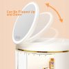 Round Makeup Storage Organizer Box with Mirror Led Light