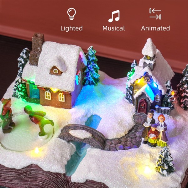 Christmas decoration ornaments, resin snow house ornaments for Christmas indoor atmosphere, indoor luminous decorations