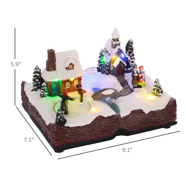 Christmas decoration ornaments, resin snow house ornaments for Christmas indoor atmosphere, indoor luminous decorations