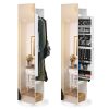 Jewelry Armoire with Full Length Mirror 360° and Large Capacity Jewelry Organizer Armoire, Mirror with Jewelry Storage, Coat Rack，Multi Storage Shelves