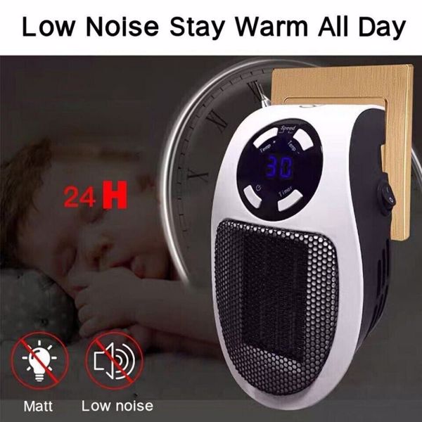 Portable Plug in Wall Space Heater Digital Timer Electric Personal Heater Fan US