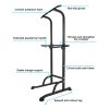 Power Tower Workout Dip Station Pull Up Bar, Height Adjustable Multi-Function Dip Stand for Home Gym Strength Training Fitness Equipment