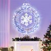 33 Inch Lighted Snowflake Wreath Christmas Decoration,Outdoor decoration