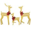 Three reindeer lights, Christmas decorations, outdoor，golden