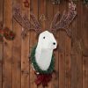 Lighted Christmas Wall Decor Reindeer Head, 39" Pre-lit 3D Rudolph Hanging Wreath for Front Door Window Indoor Outdoor Xmas Decor Lighted Holiday Displays