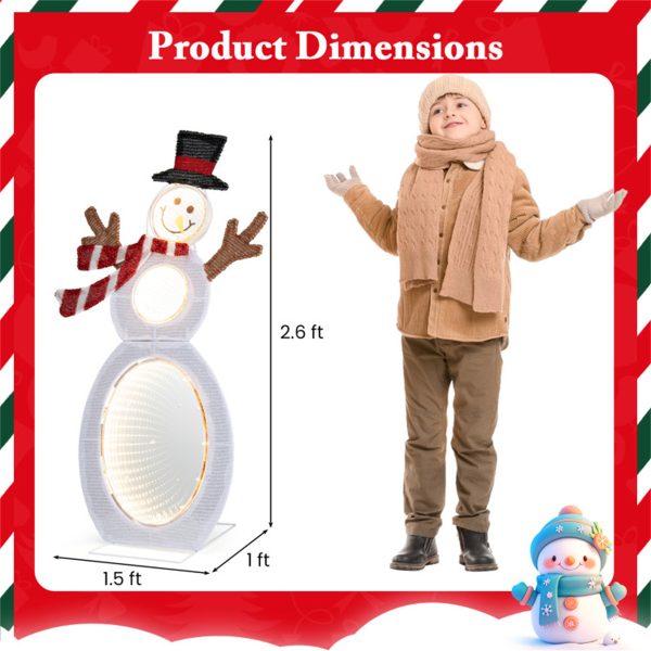 Christmas decoration snowman, outdoor courtyard lighting, luminous snowman