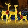 Three reindeer lights, Christmas decorations, outdoor，golden