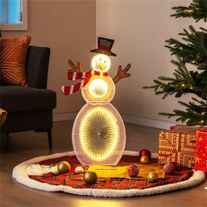 Christmas decoration snowman, outdoor courtyard lighting, luminous snowman