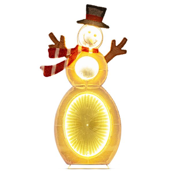 Christmas decoration snowman, outdoor courtyard lighting, luminous snowman